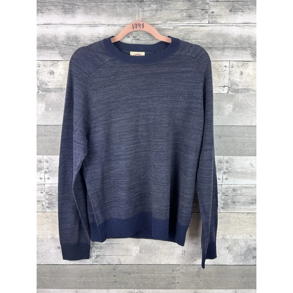 Brooks Brothers Men's Blue Merino Wool Medium Light Long Sleeve Sweater